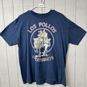Los Pollos Hermanos Shirt Mens XL Blue Breaking Bad Tee Graphic TV Show Soft